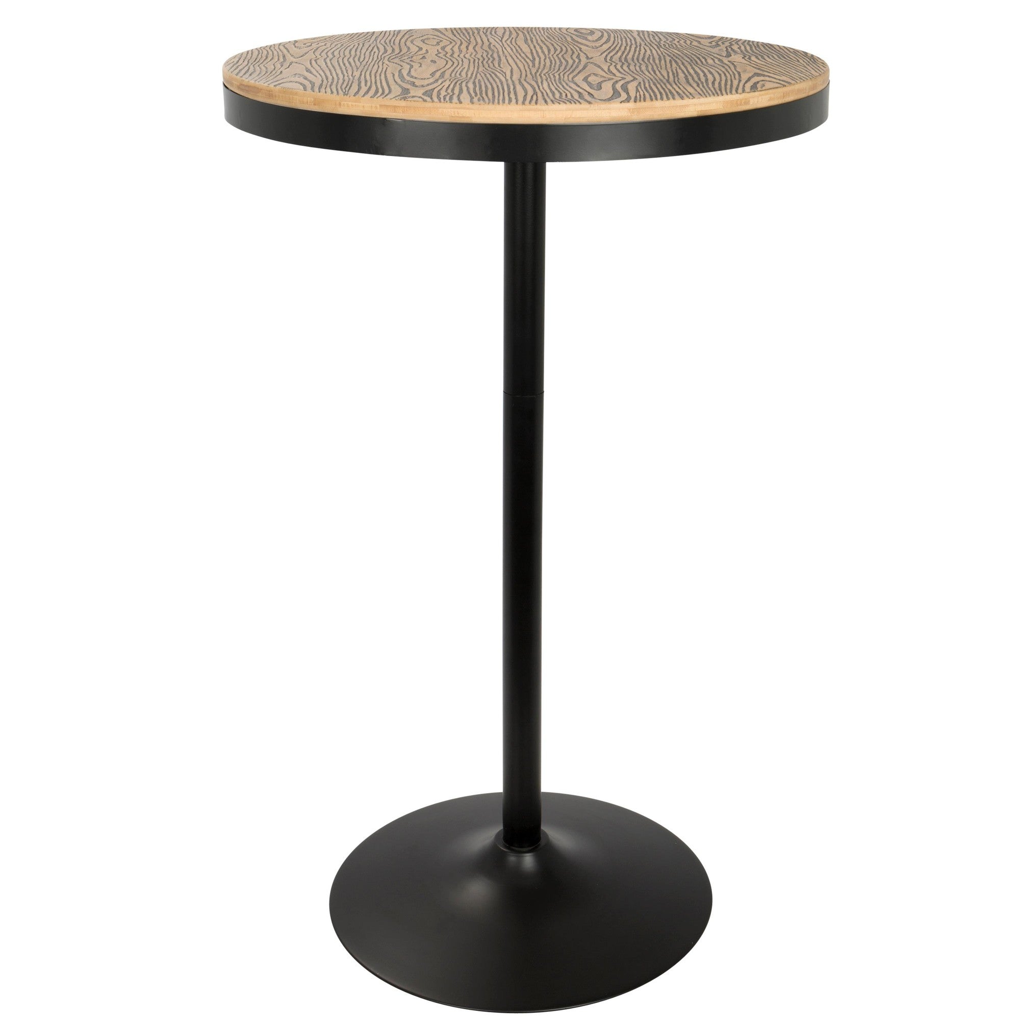 Dakota Bar Table - Black Metal, Bamboo