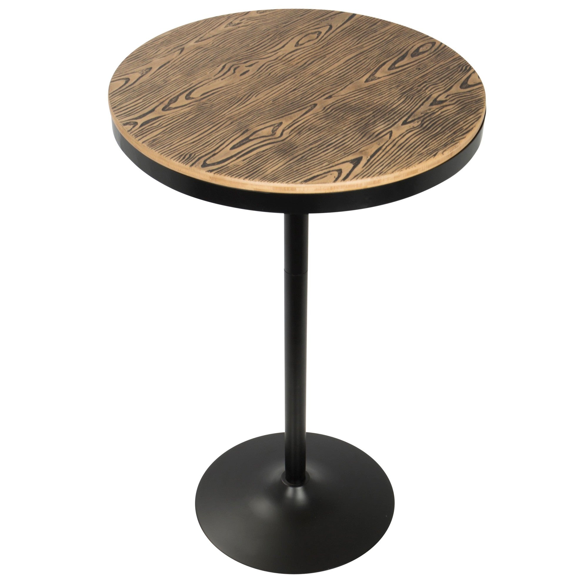 Dakota Bar Table - Black Metal, Bamboo
