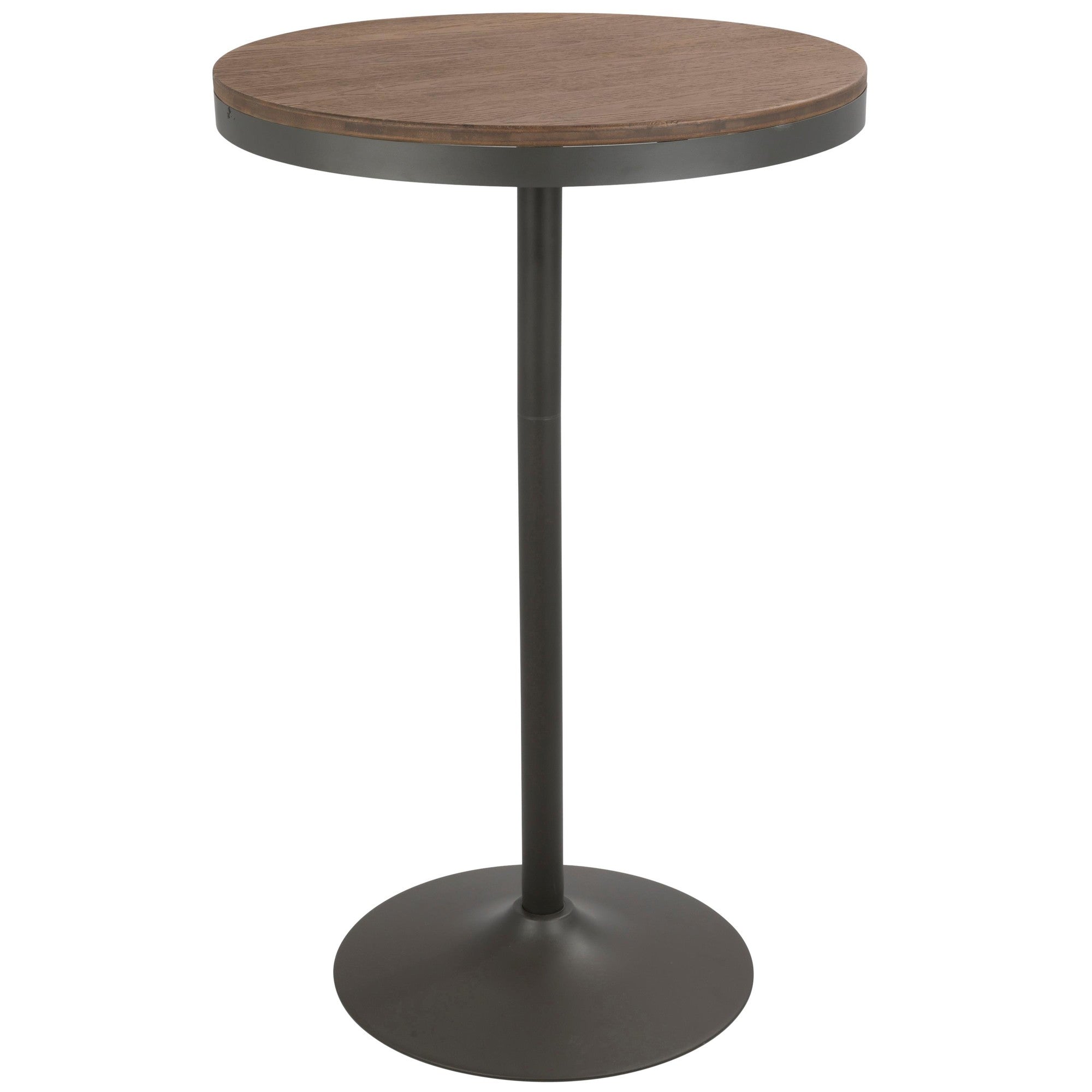 Dakota Bar Table - Grey Metal, Brown Bamboo