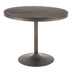 Dakota Dining Table - Antique Metal, Espresso Bamboo