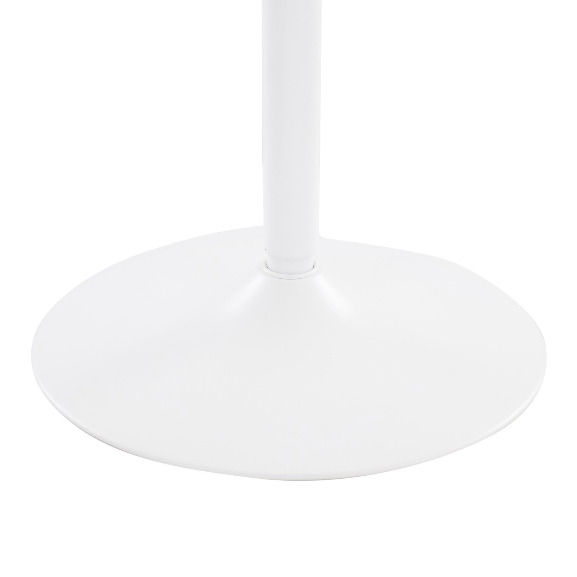 Dakota Dining Table - White Steel, White Wood