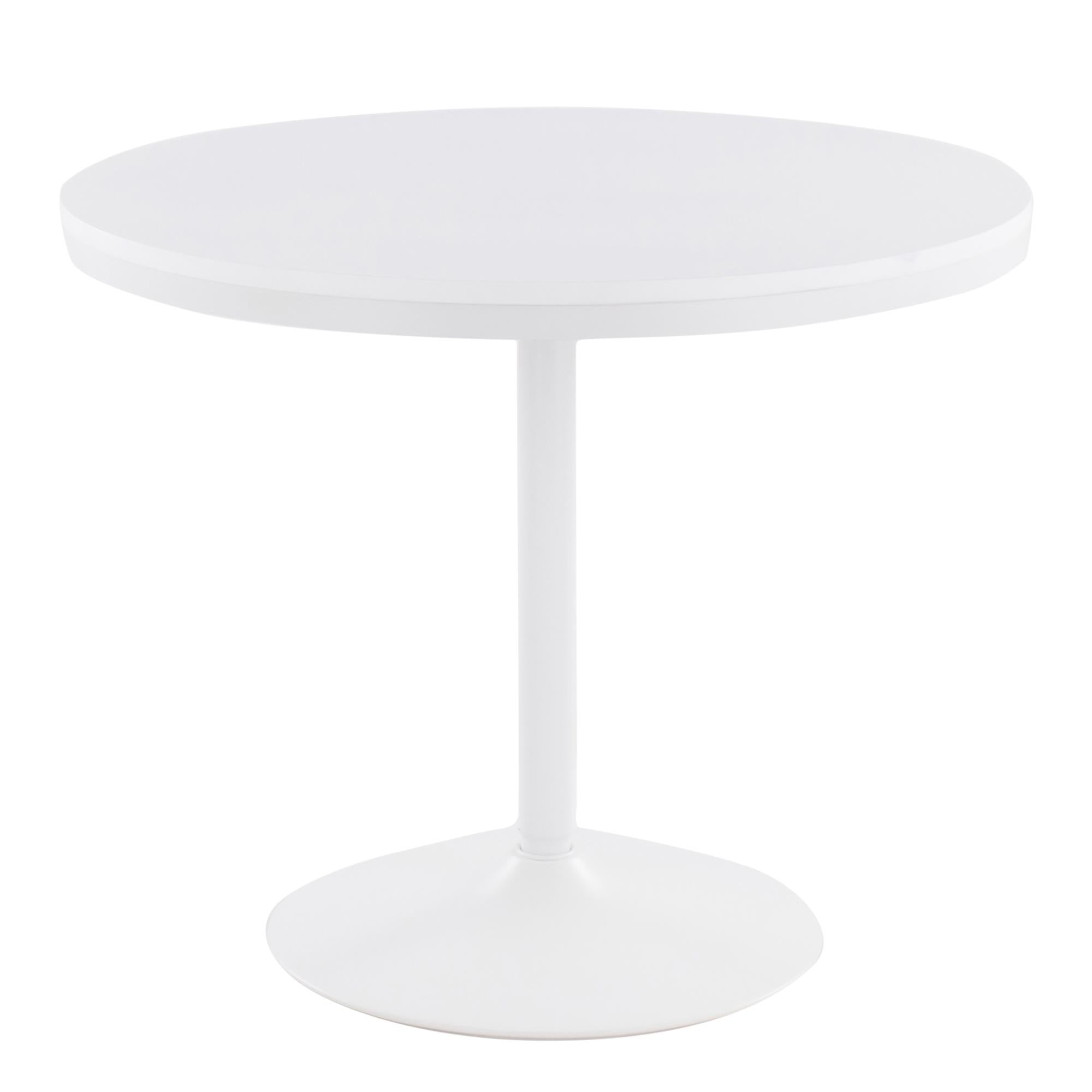Dakota Dining Table - White Steel, White Wood