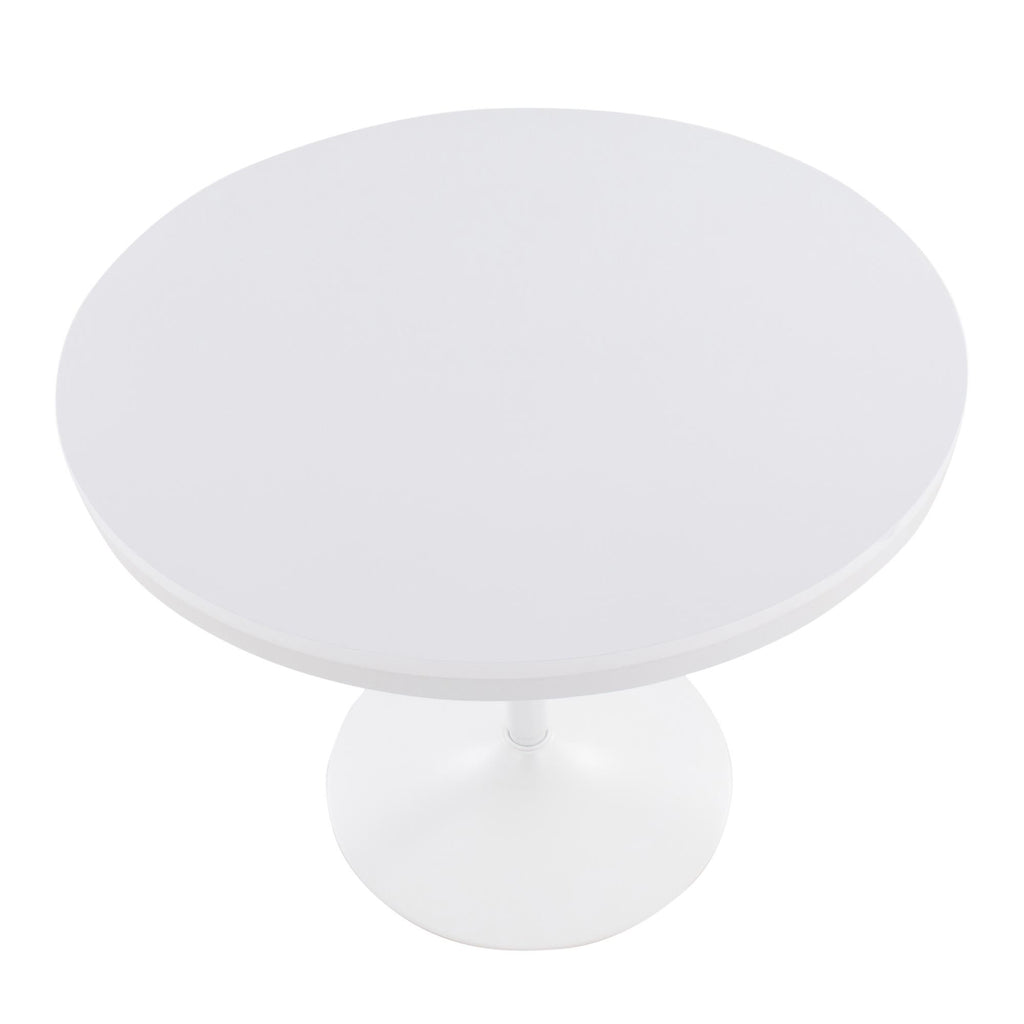 Dakota Dining Table - White Steel, White Wood