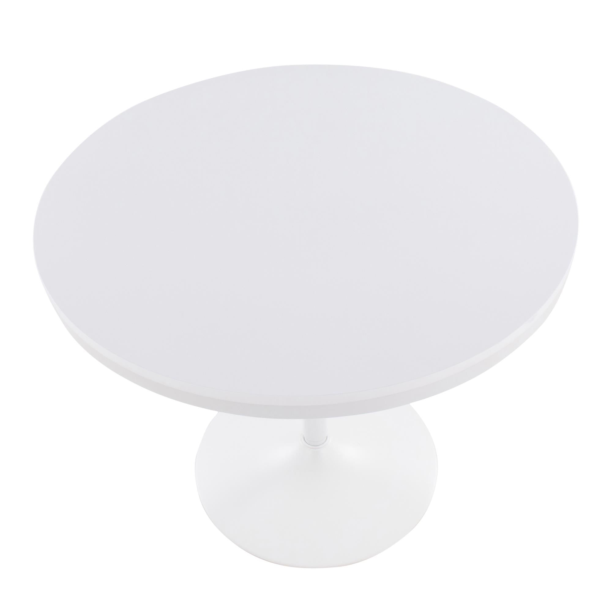 Dakota Dining Table - White Steel, White Wood