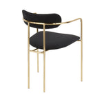 Demi Chair - Set of 2 - Gold Metal, Black Velvet