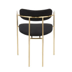Demi Chair - Set of 2 - Gold Metal, Black Velvet
