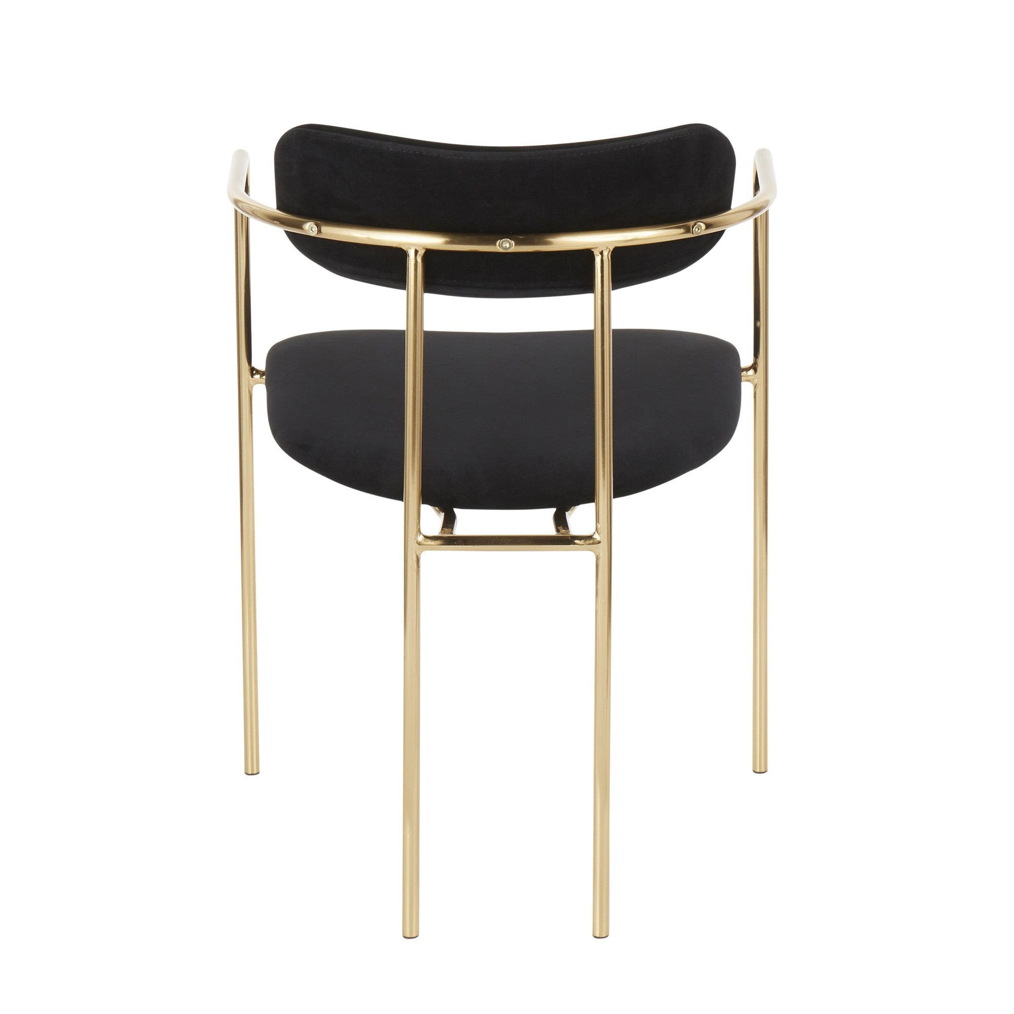 Demi Chair - Set of 2 - Gold Metal, Black Velvet
