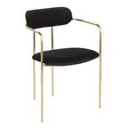 Demi Chair - Set of 2 - Gold Metal, Black Velvet