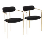 Demi Chair - Set of 2 - Gold Metal, Black Velvet