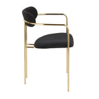 Demi Chair - Set of 2 - Gold Metal, Black Velvet