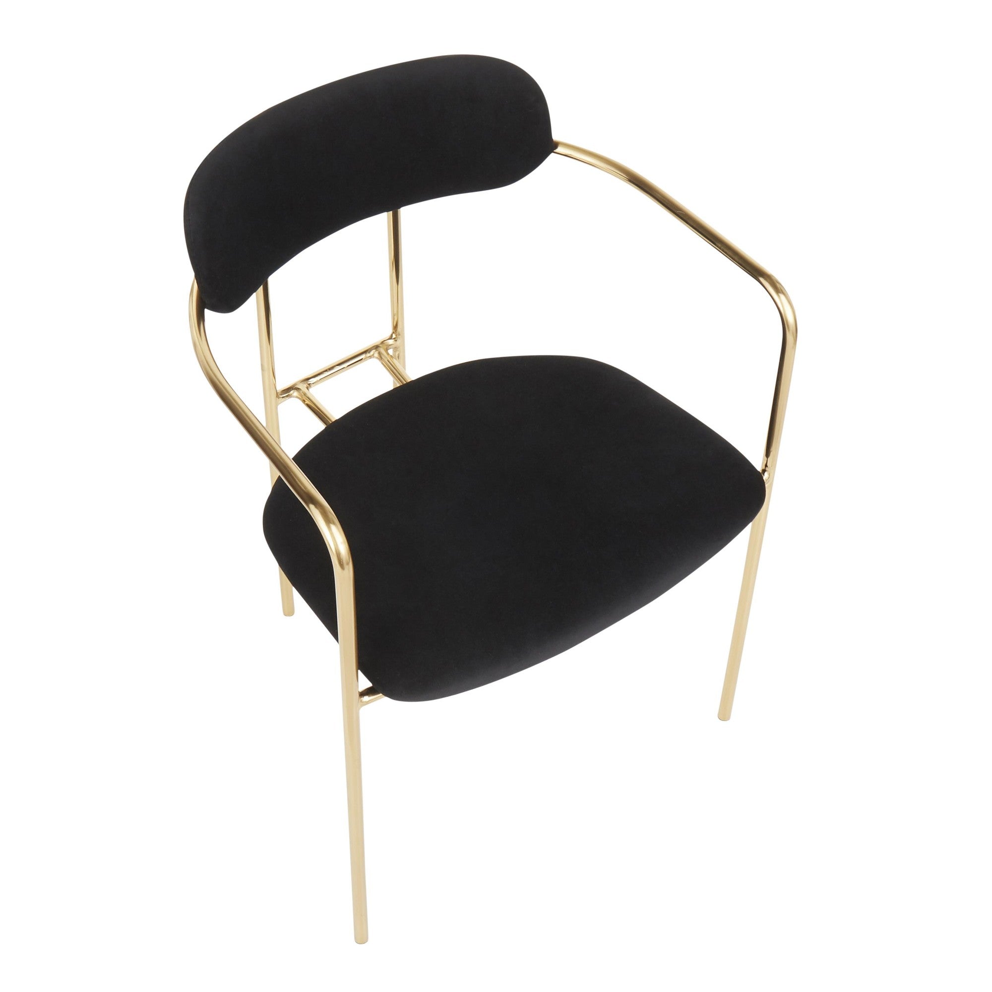 Demi Chair - Set of 2 - Gold Metal, Black Velvet
