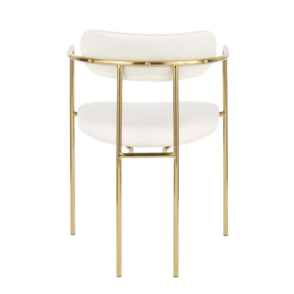 Demi Chair - Set of 2 - Gold Metal, Cream Velvet
