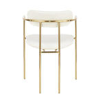 Demi Chair - Set of 2 - Gold Metal, Cream Velvet