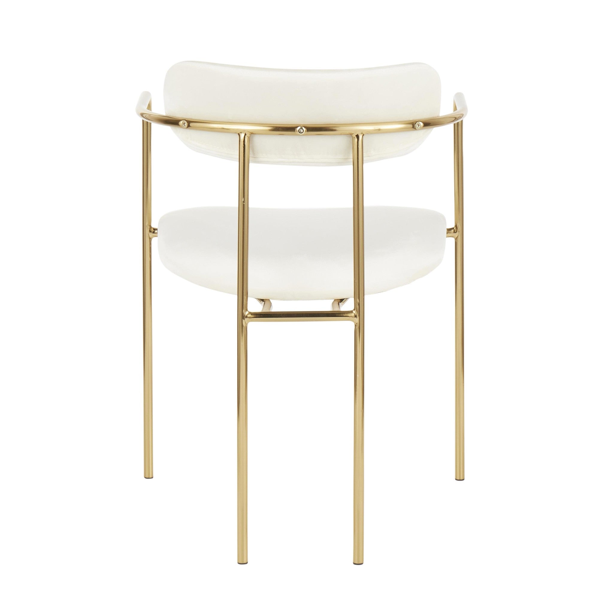 Demi Chair - Set of 2 - Gold Metal, Cream Velvet