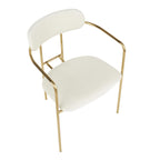 Demi Chair - Set of 2 - Gold Metal, Cream Velvet