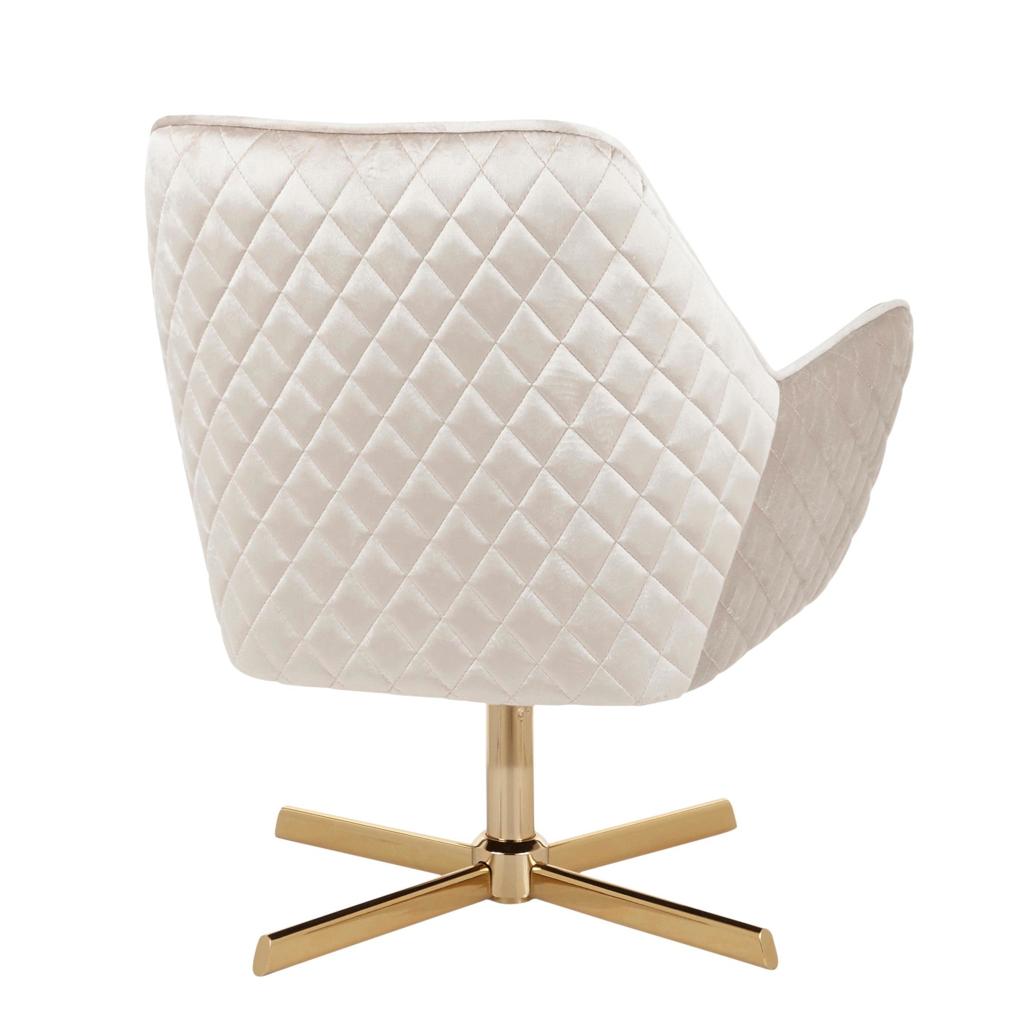 Diana Lounge Chair - Gold Metal, Champaign Velvet