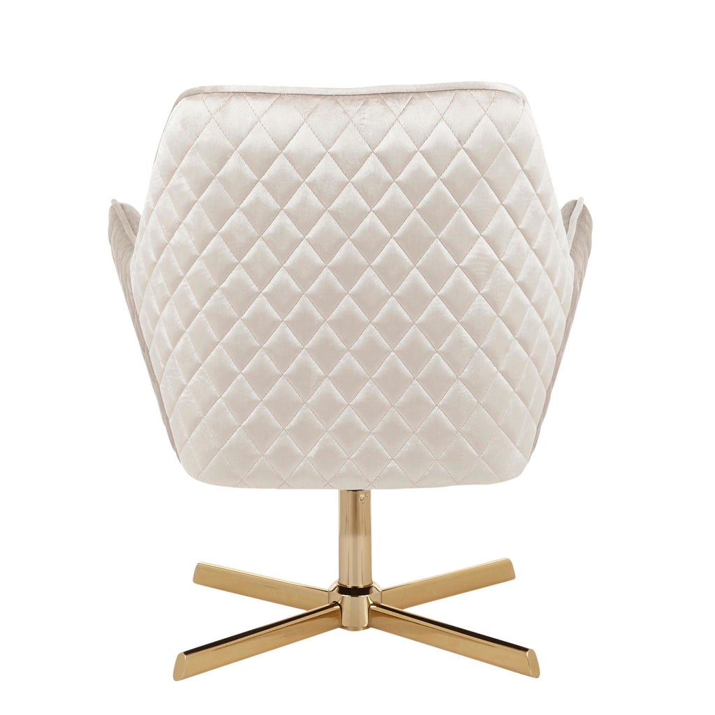 Diana Lounge Chair - Gold Metal, Champaign Velvet