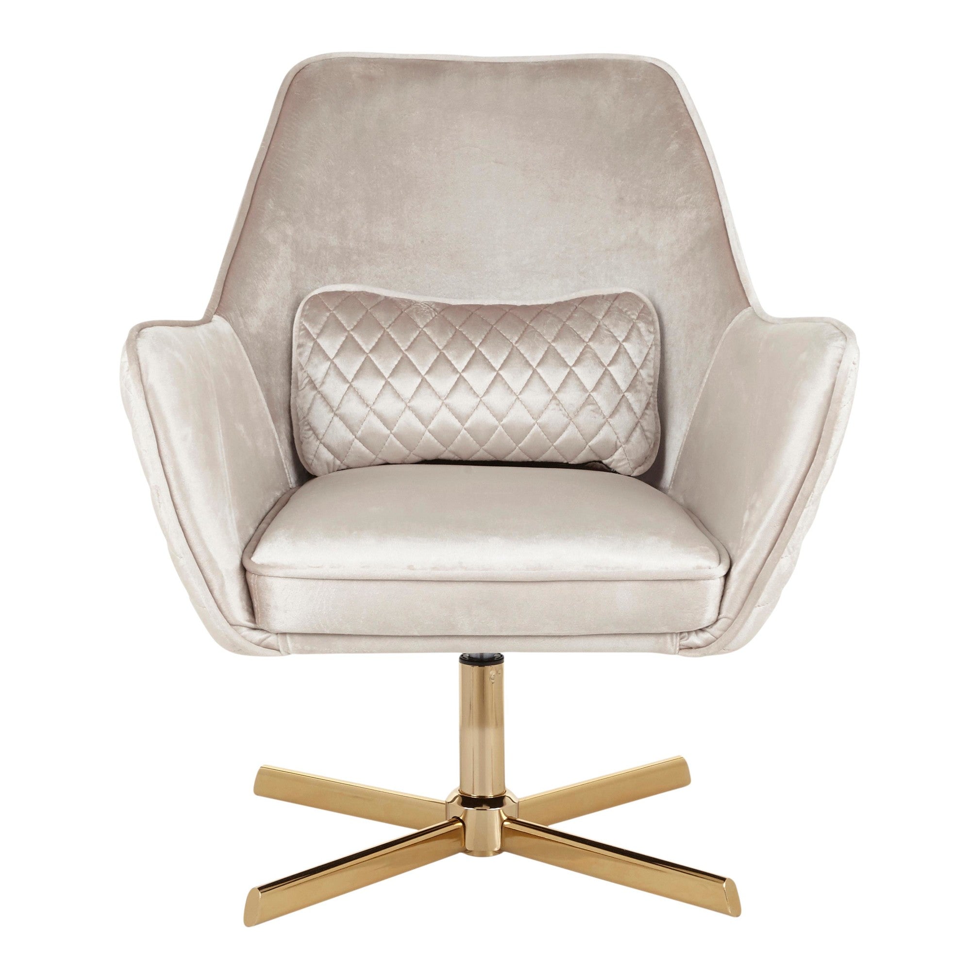 Diana Lounge Chair - Gold Metal, Champaign Velvet