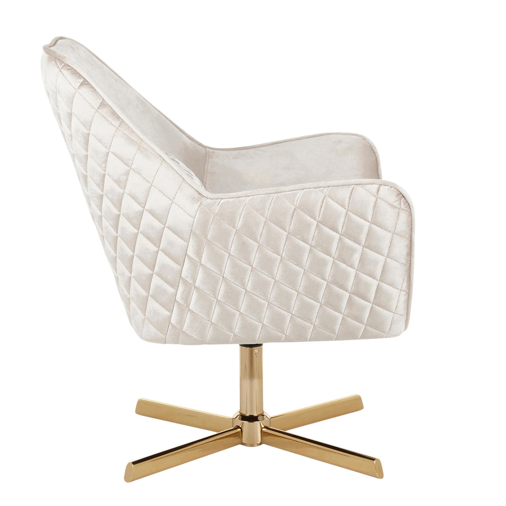 Diana Lounge Chair - Gold Metal, Champaign Velvet