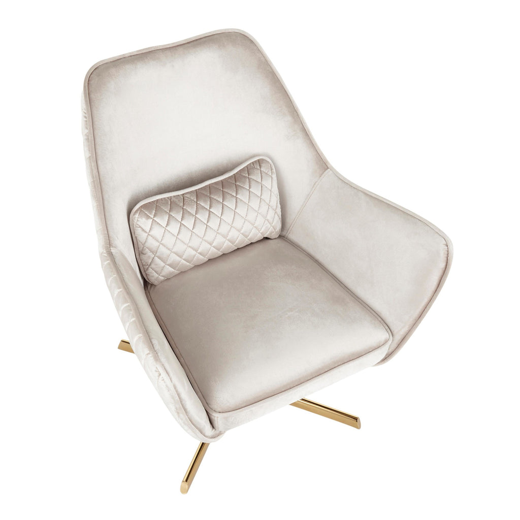 Diana Lounge Chair - Gold Metal, Champaign Velvet