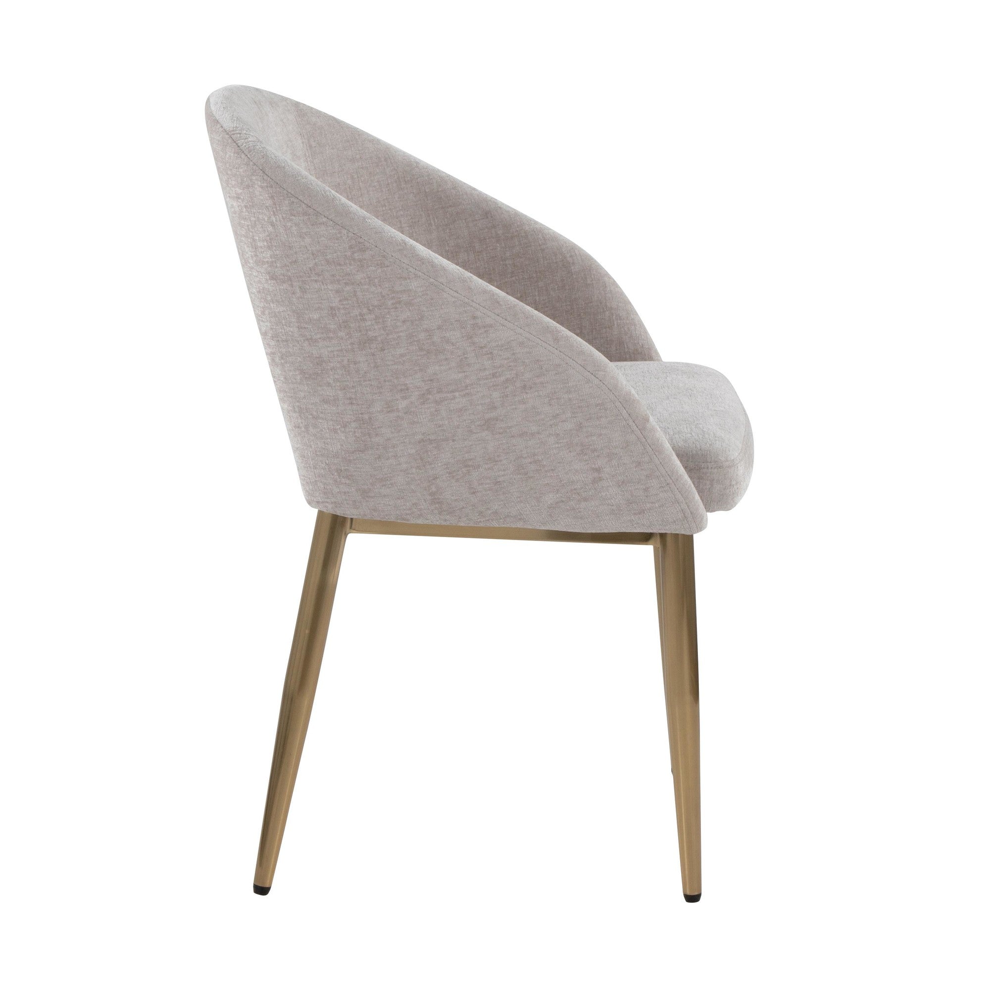Renee Upholstered Chair - Set of 2 - Gold Metal, Silver Fabric