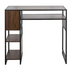 Display Bar Height Table With Storage - Black Metal, Walnut Wood