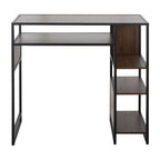 Display Bar Height Table With Storage - Black Metal, Walnut Wood