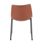 Duke Side Chair - Set of 2 - Black Steel, Cognac PU