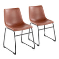 Duke Side Chair - Set of 2 - Black Steel, Cognac PU