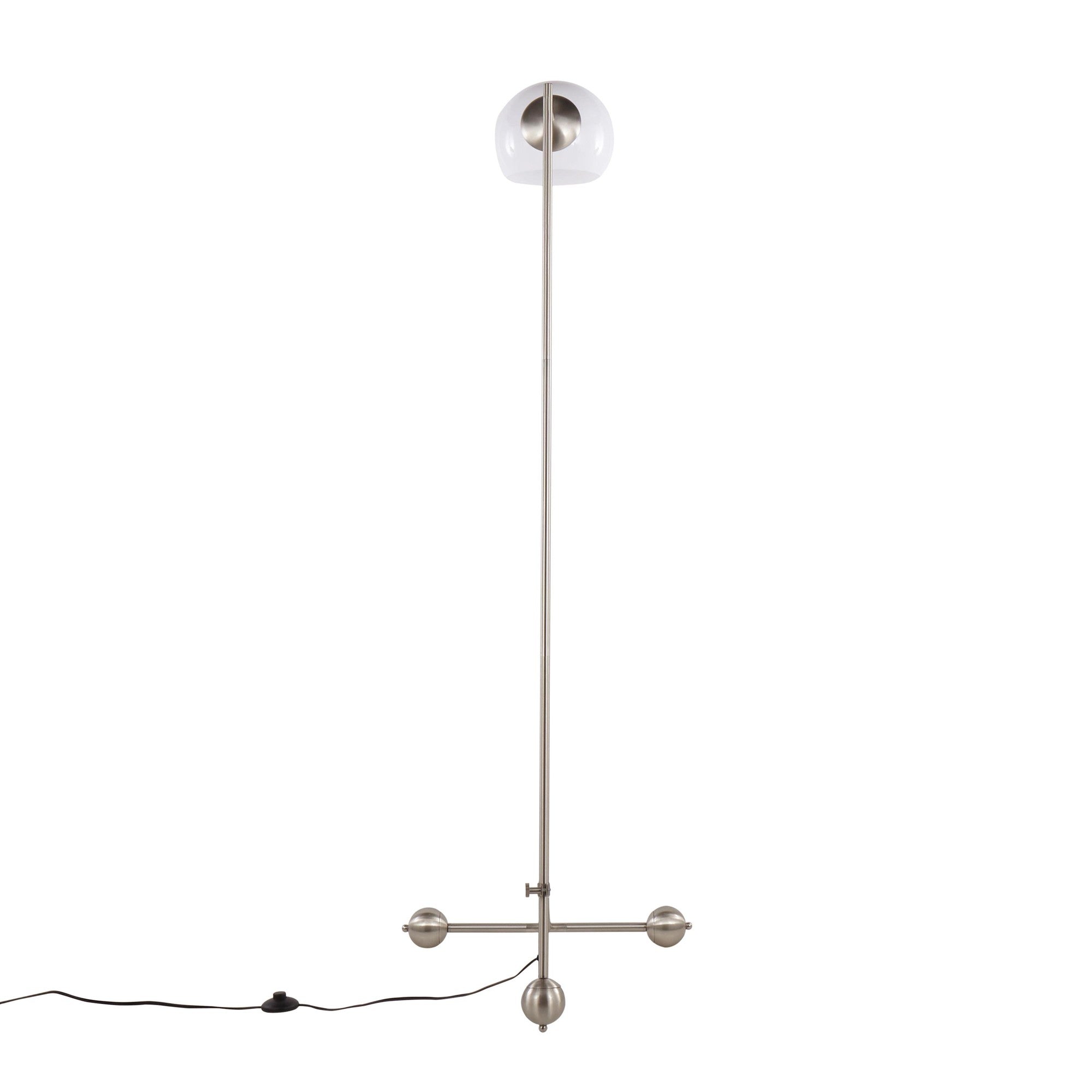 Eileen Floor Lamp - Brushed Nickel, White Plastic