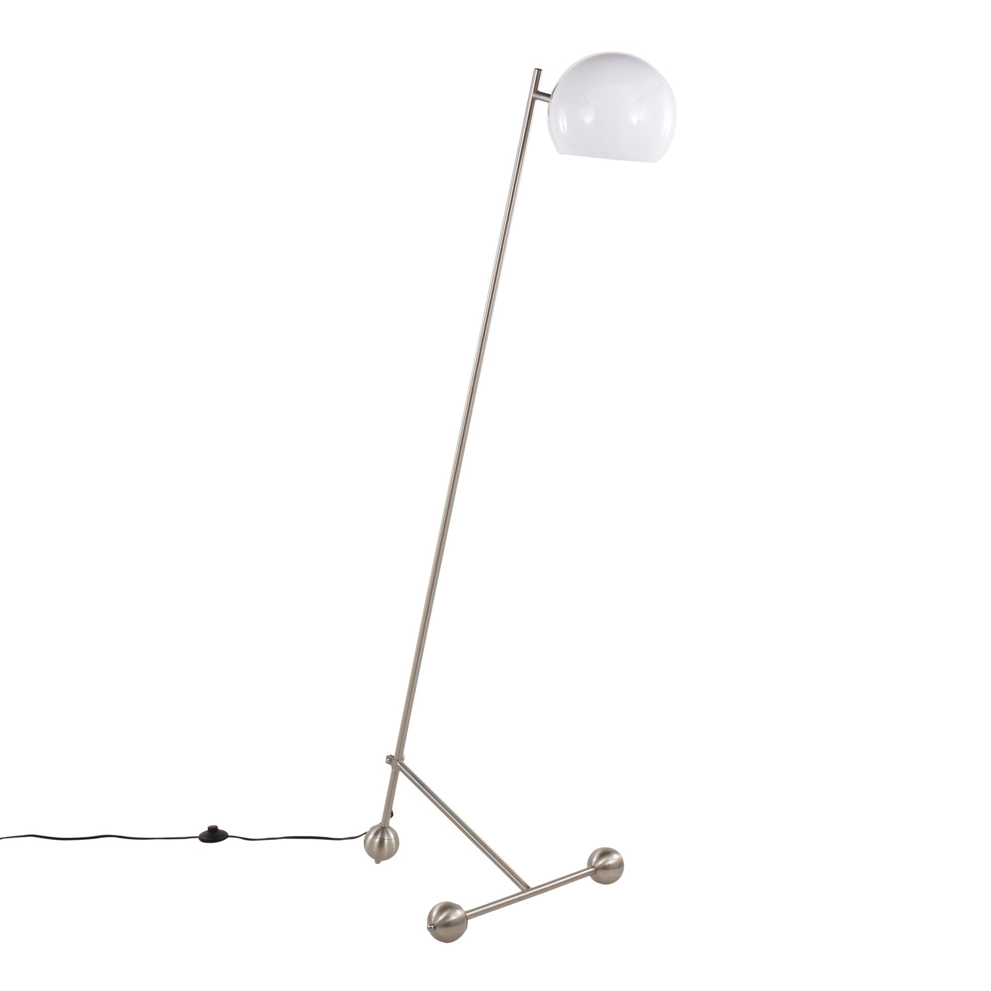 Eileen Floor Lamp - Brushed Nickel, White Plastic