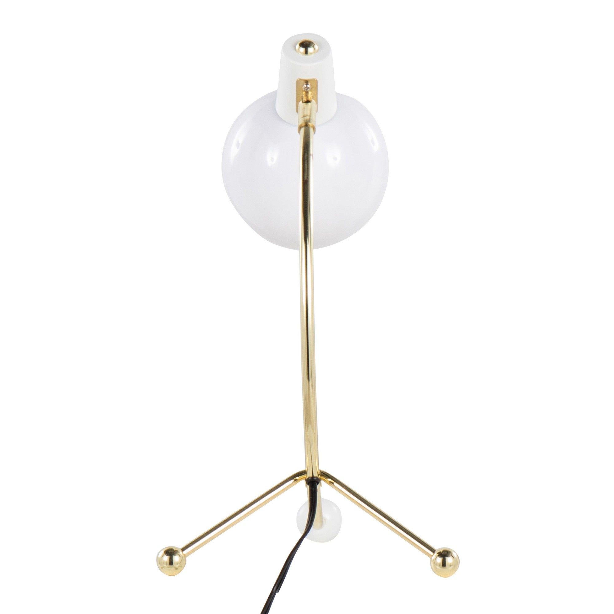Eileen Task Lamp - Gold Metal, White Plastic