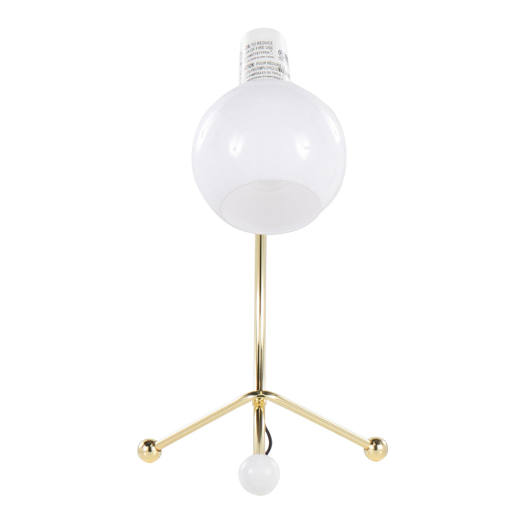 Eileen Task Lamp - Gold Metal, White Plastic