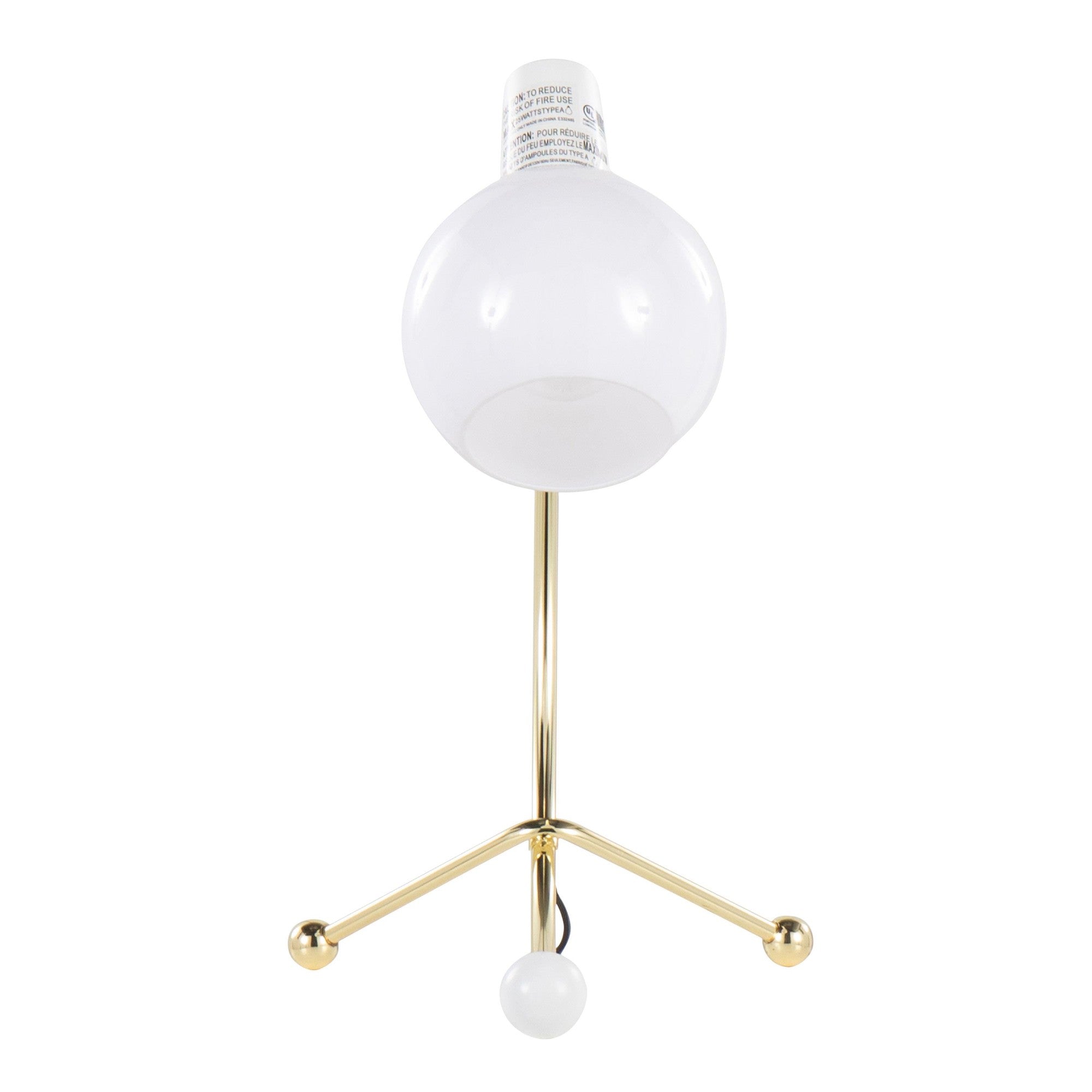 Eileen Task Lamp - Gold Metal, White Plastic