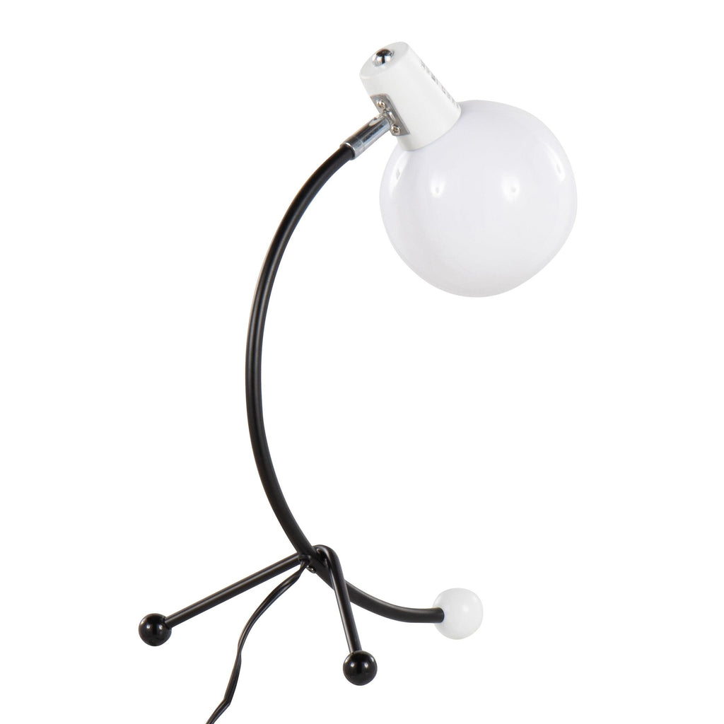 Eileen Task Lamp - Black Metal, White Plastic