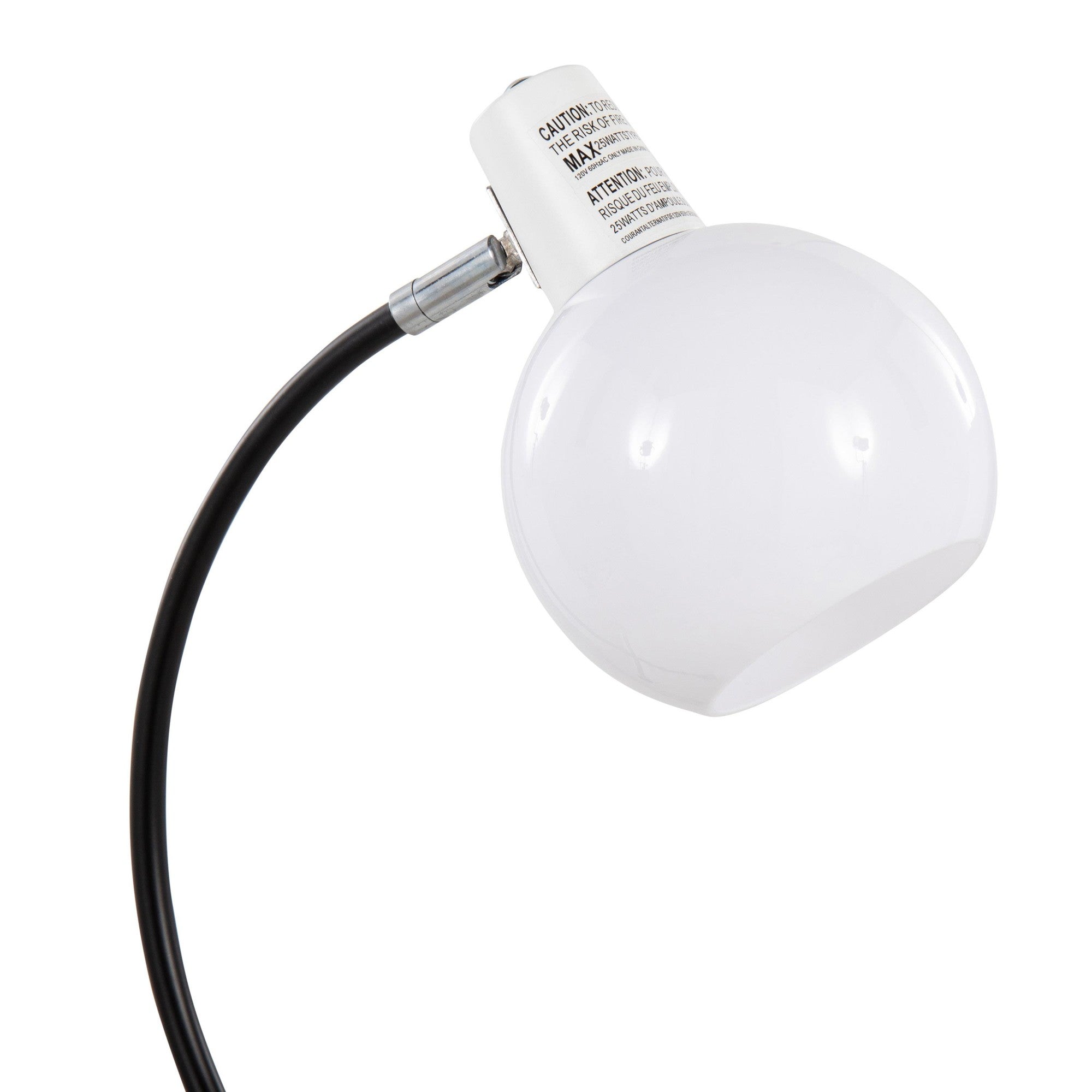 Eileen Task Lamp - Black Metal, White Plastic