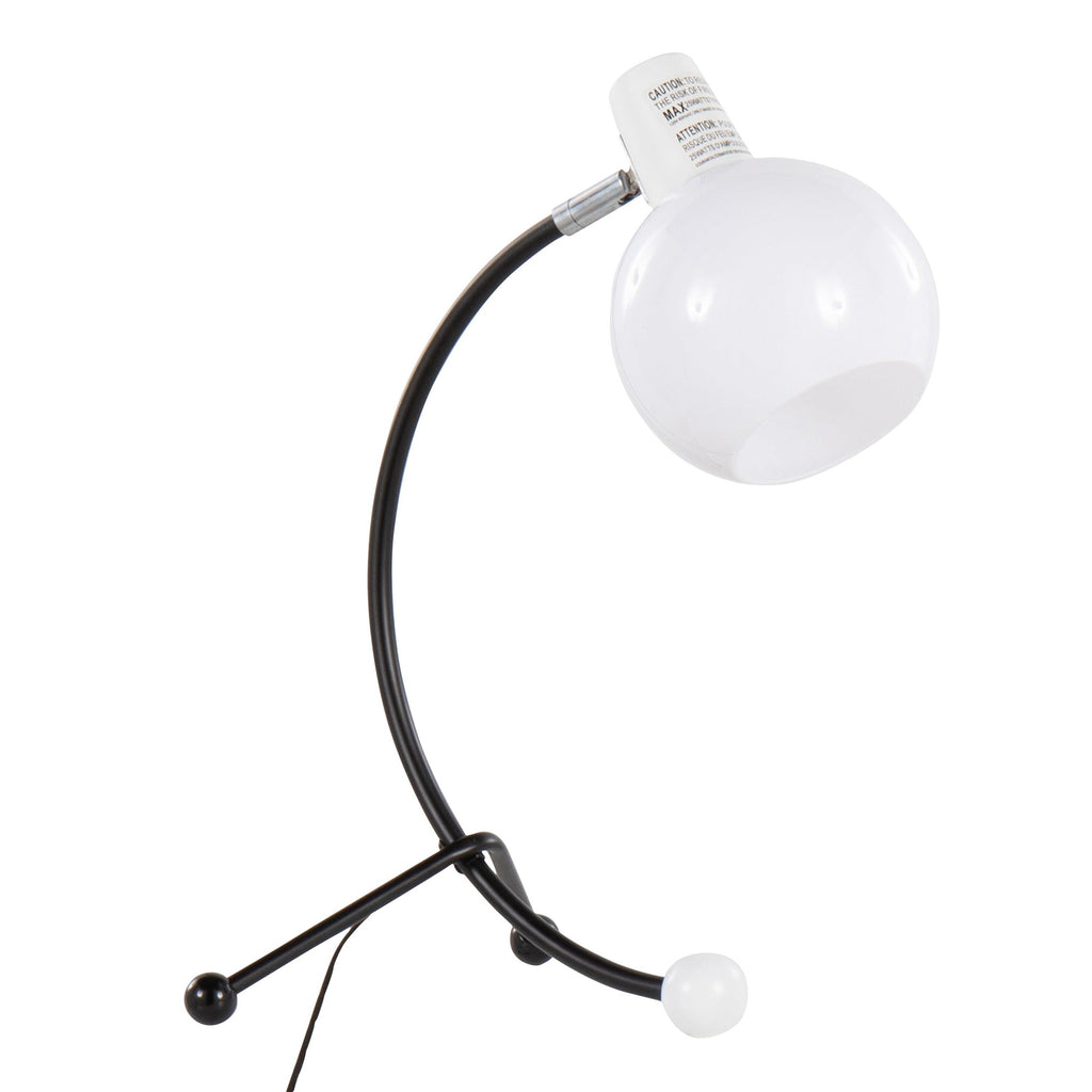Eileen Task Lamp - Black Metal, White Plastic
