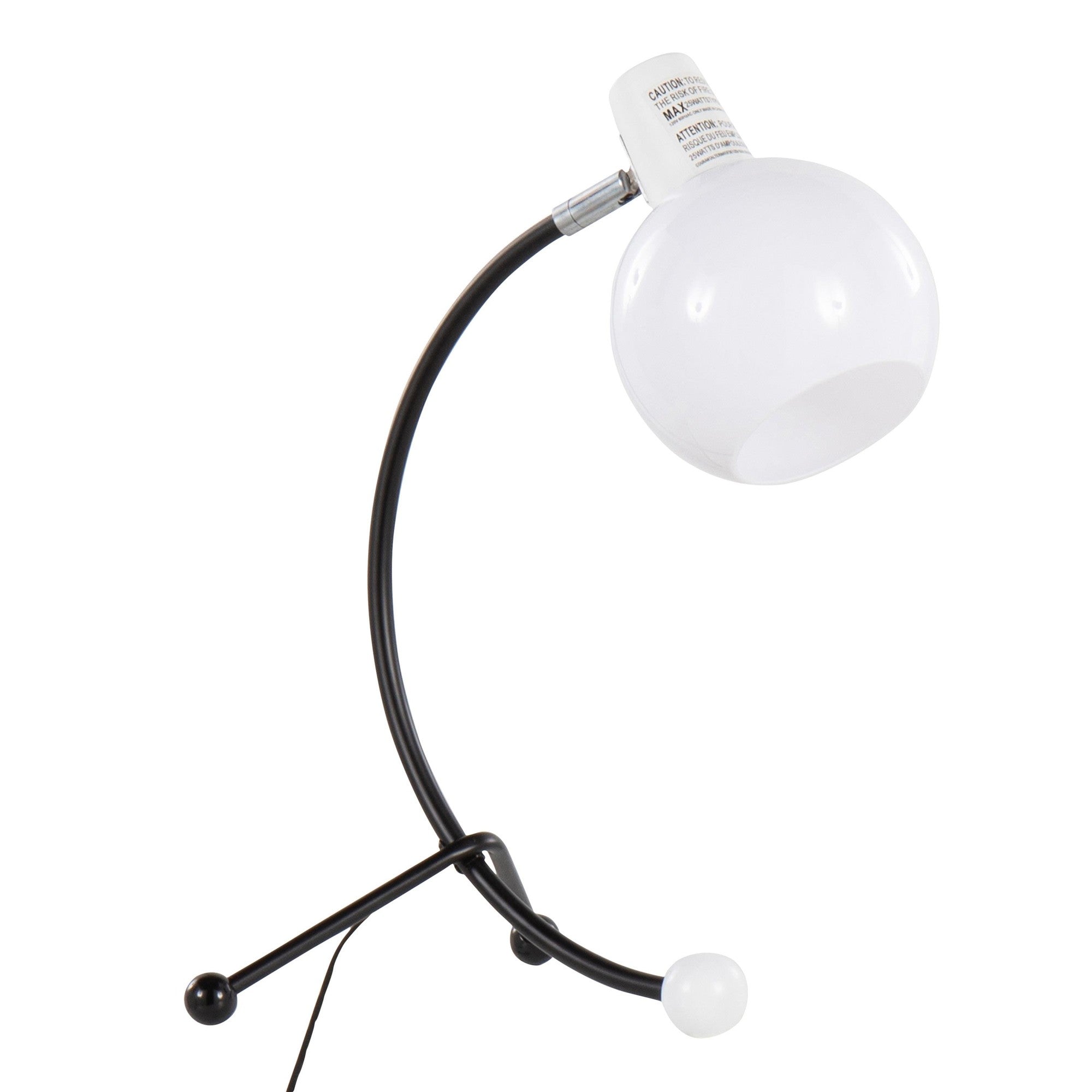 Eileen Task Lamp - Black Metal, White Plastic