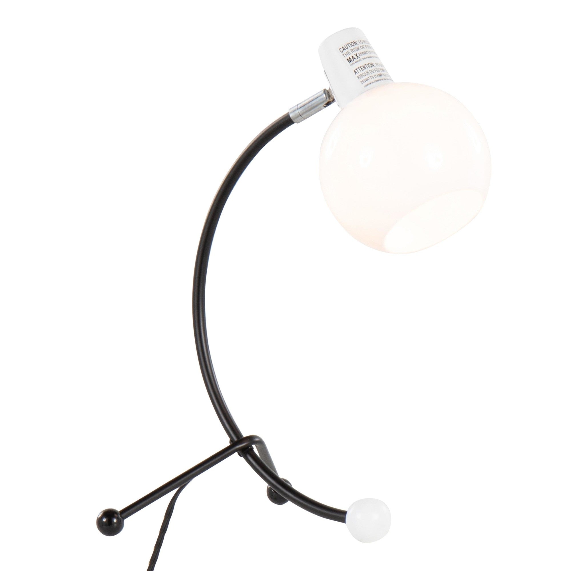 Eileen Task Lamp - Black Metal, White Plastic