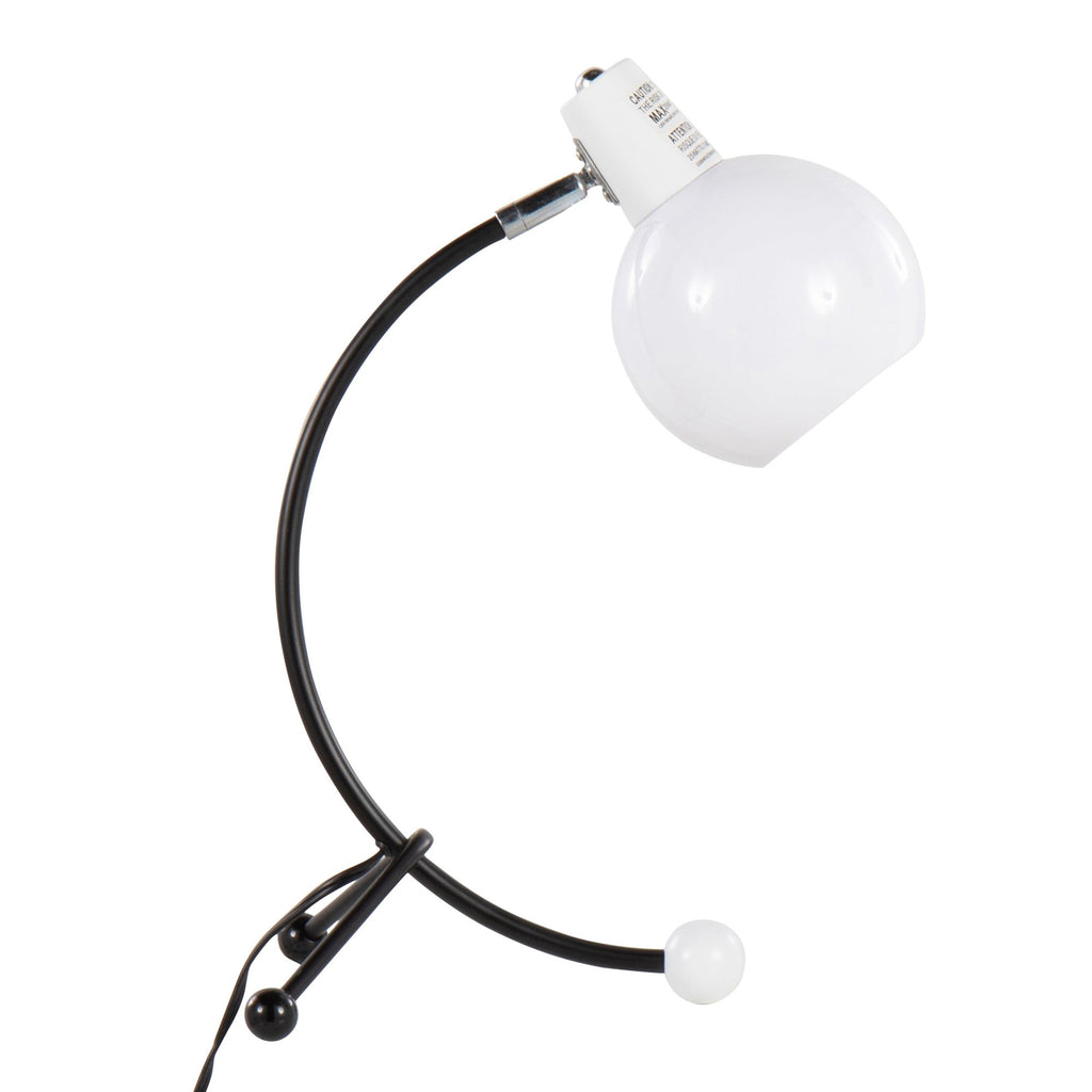 Eileen Task Lamp - Black Metal, White Plastic