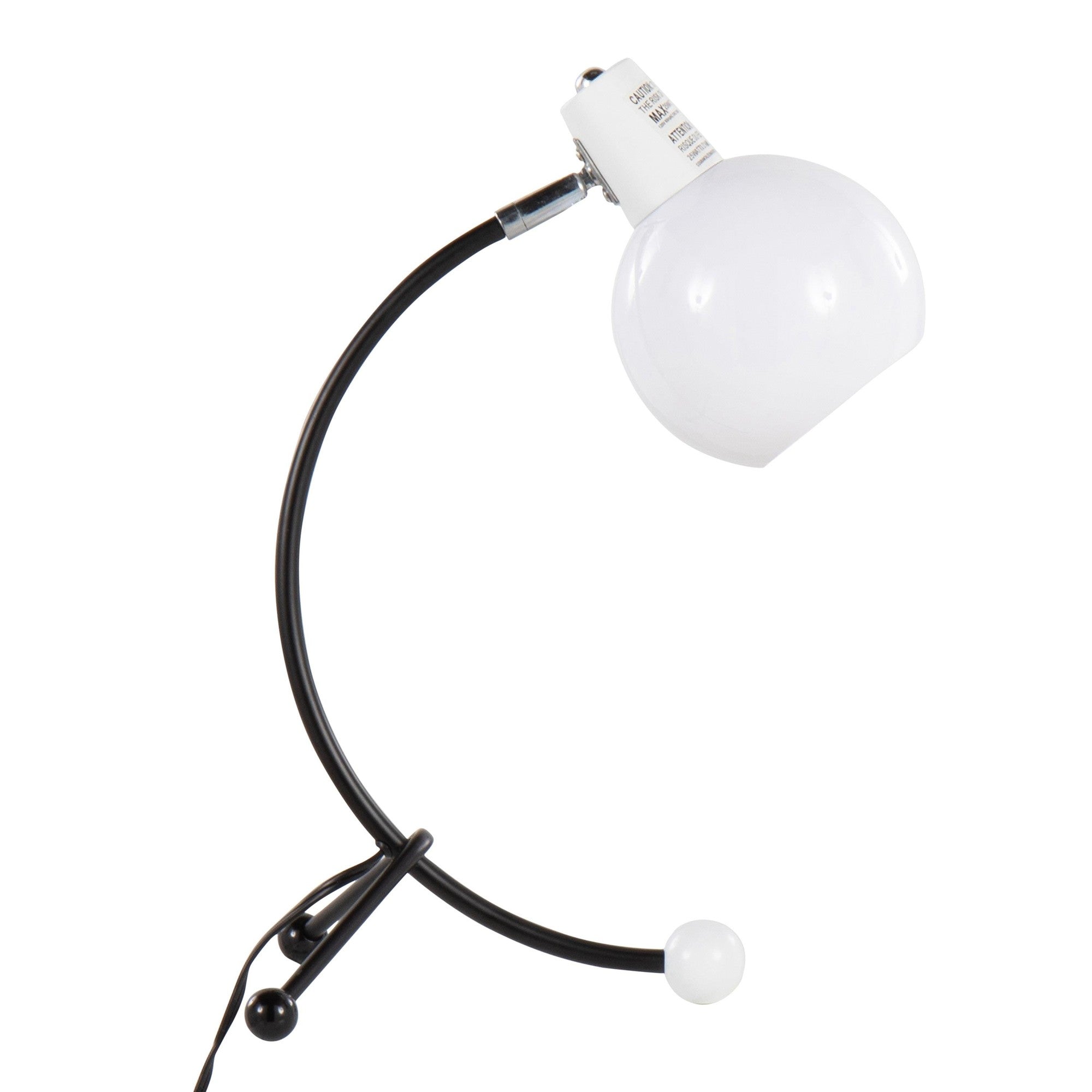 Eileen Task Lamp - Black Metal, White Plastic