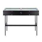 Emery Console Table - Black Steel, Black Wood