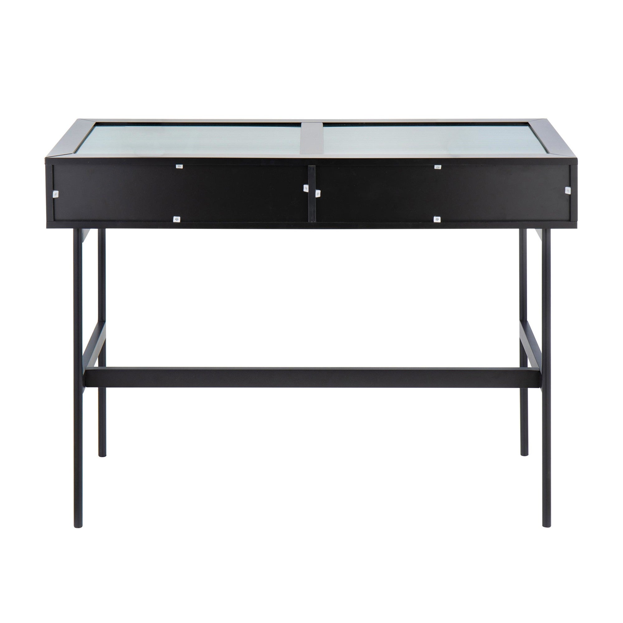 Emery Console Table - Black Steel, Black Wood