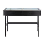 Emery Console Table - Black Steel, Black Wood