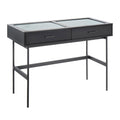 Emery Console Table - Black Steel, Black Wood