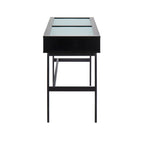 Emery Console Table - Black Steel, Black Wood