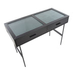 Emery Console Table - Black Steel, Black Wood