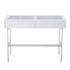 Emery Console Table - White Steel, White Wood