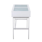 Emery Console Table - White Steel, White Wood