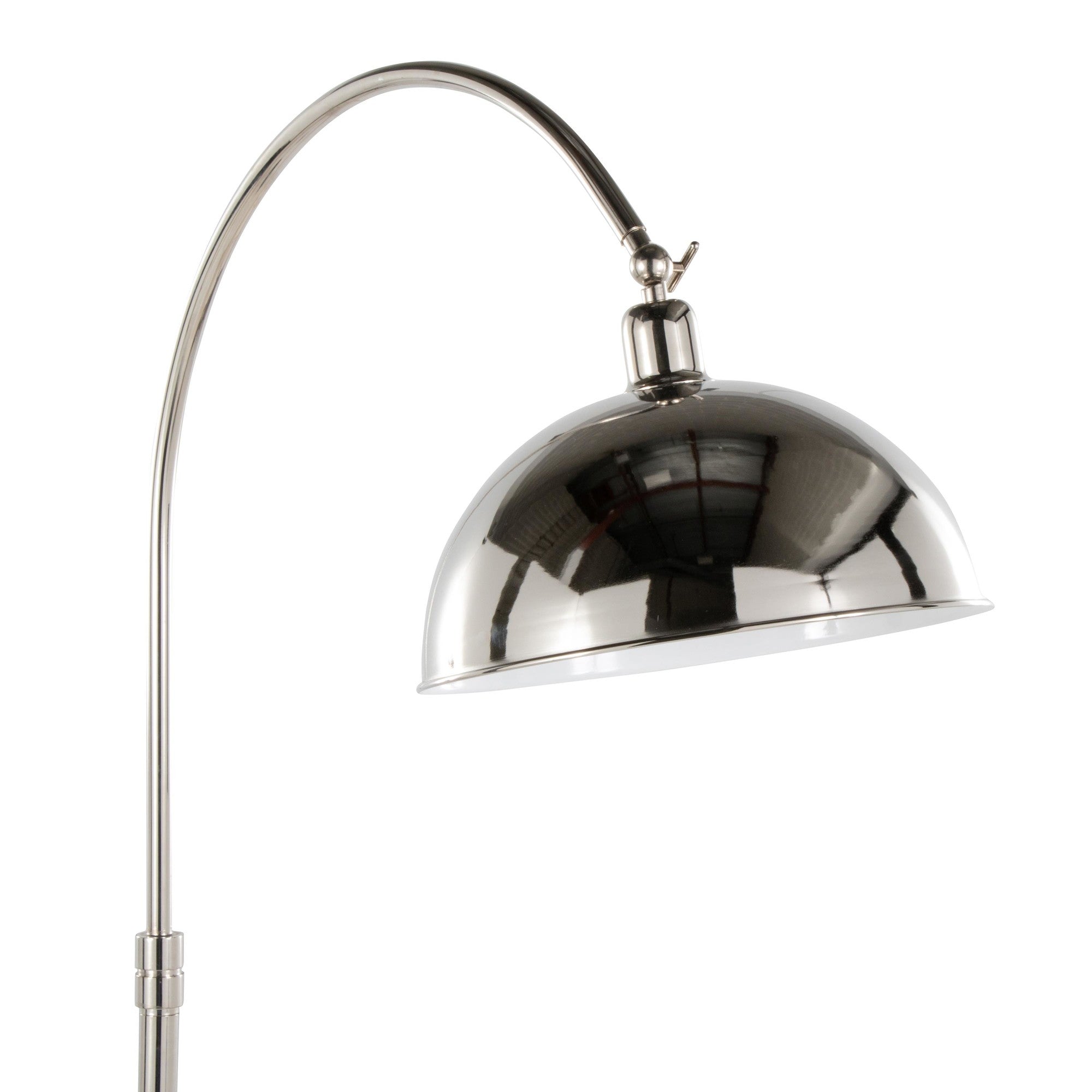 Emery 63.5" Metal Floor Lamp - Polished Nickel, Clear Crystal, White Metal